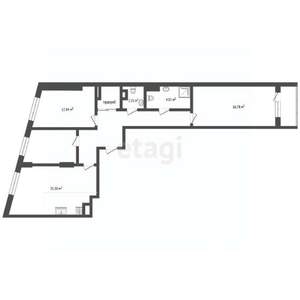 2-к квартира, вторичка, 91м2, 9/25 этаж