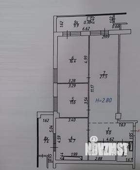 3-к квартира, сданный дом, 96м2, 11/23 этаж
