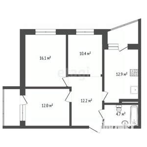 3-к квартира, вторичка, 72м2, 24/24 этаж