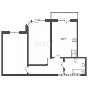 2-к квартира, вторичка, 53м2, 3/24 этаж