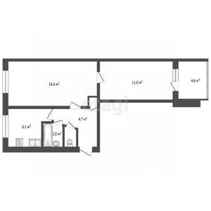 2-к квартира, вторичка, 44м2, 5/5 этаж
