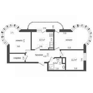 3-к квартира, вторичка, 90м2, 15/15 этаж
