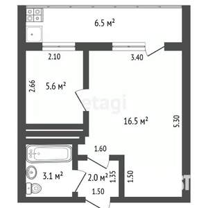 2-к квартира, вторичка, 27м2, 4/9 этаж
