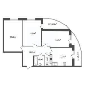 3-к квартира, вторичка, 87м2, 4/20 этаж