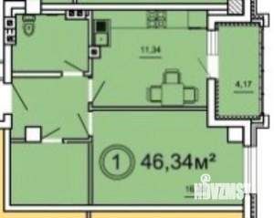 1-к квартира, вторичка, 46м2, 11/23 этаж