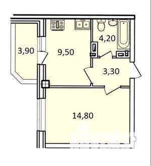 1-к квартира, вторичка, 35м2, 1/7 этаж