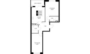 2-к квартира, вторичка, 67м2, 7/12 этаж