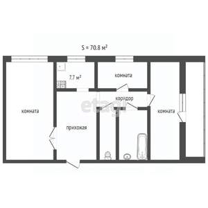3-к квартира, вторичка, 68м2, 10/16 этаж