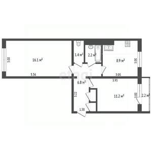 2-к квартира, вторичка, 47м2, 5/5 этаж