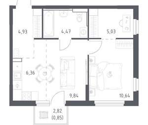 1-к квартира, вторичка, 42м2, 10/17 этаж
