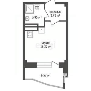 Студия квартира, вторичка, 30м2, 14/16 этаж