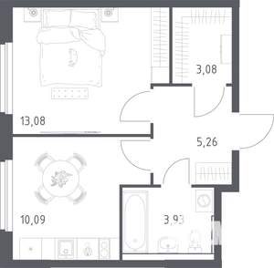 1-к квартира, вторичка, 35м2, 2/17 этаж
