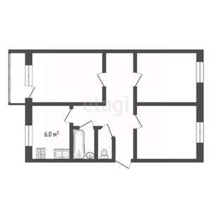 3-к квартира, вторичка, 62м2, 5/5 этаж