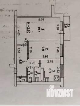 2-к квартира, вторичка, 45м2, 7/9 этаж