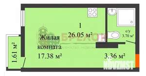 Студия квартира, вторичка, 26м2, 4/25 этаж