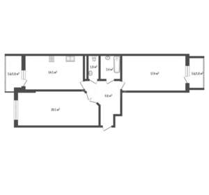2-к квартира, вторичка, 71м2, 20/24 этаж