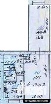 2-к квартира, вторичка, 44м2, 1/5 этаж