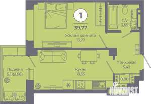 1-к квартира, вторичка, 40м2, 9/24 этаж