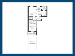 2-к квартира, вторичка, 79м2, 1/8 этаж