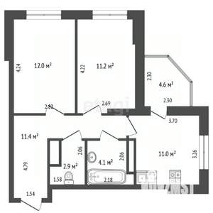 2-к квартира, вторичка, 53м2, 17/24 этаж