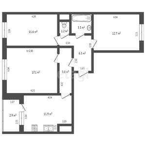 3-к квартира, вторичка, 68м2, 14/18 этаж