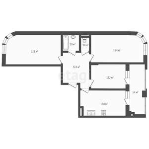 3-к квартира, вторичка, 68м2, 6/24 этаж