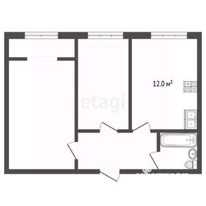 2-к квартира, вторичка, 51м2, 4/5 этаж