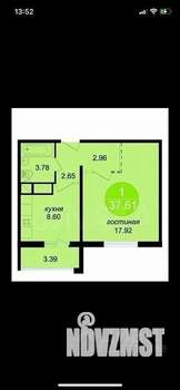 1-к квартира, вторичка, 38м2, 19/20 этаж