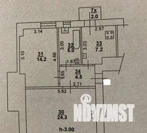 2-к квартира, вторичка, 56м2, 3/5 этаж