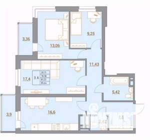 3-к квартира, вторичка, 86м2, 15/22 этаж