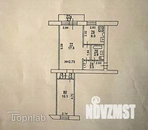 2-к квартира, вторичка, 42м2, 1/5 этаж
