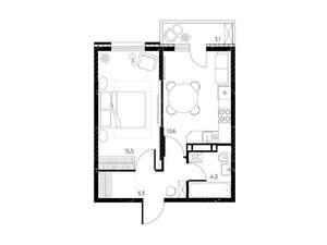 1-к квартира, вторичка, 40м2, 23/25 этаж