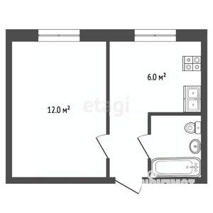 1-к квартира, вторичка, 23м2, 1/9 этаж