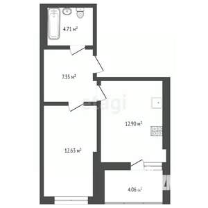 1-к квартира, вторичка, 38м2, 24/24 этаж