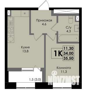 1-к квартира, вторичка, 36м2, 2/22 этаж
