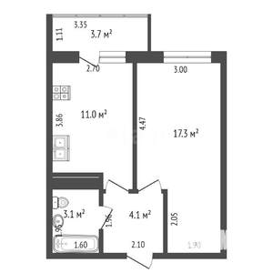 1-к квартира, вторичка, 36м2, 6/21 этаж