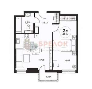 2-к квартира, вторичка, 40м2, 13/24 этаж