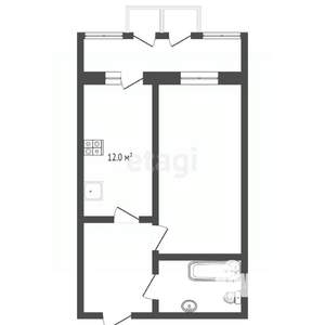 1-к квартира, вторичка, 53м2, 6/10 этаж
