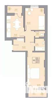 2-к квартира, вторичка, 66м2, 14/22 этаж