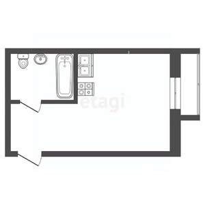 Студия квартира, вторичка, 27м2, 6/10 этаж