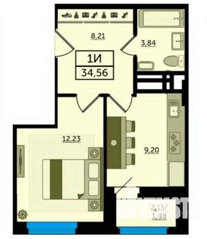 1-к квартира, вторичка, 35м2, 8/24 этаж
