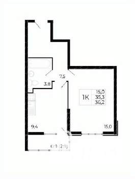 1-к квартира, вторичка, 37м2, 2/19 этаж