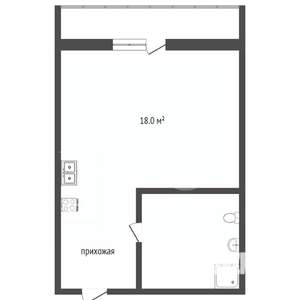 1-к квартира, вторичка, 24м2, 10/18 этаж