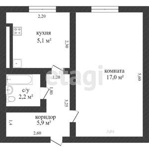 1-к квартира, вторичка, 31м2, 8/9 этаж