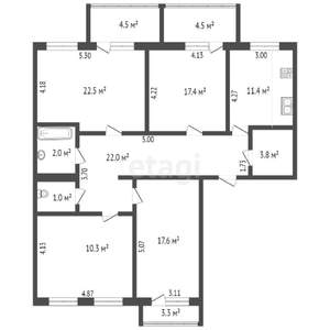 4-к квартира, вторичка, 120м2, 5/10 этаж