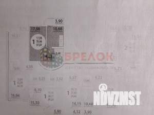 1-к квартира, вторичка, 37м2, 17/17 этаж