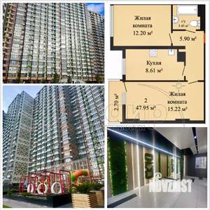 2-к квартира, сданный дом, 48м2, 16/25 этаж