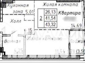 2-к квартира, вторичка, 41м2, 5/31 этаж