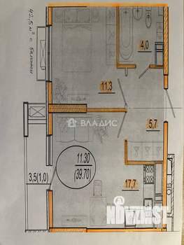 1-к квартира, вторичка, 43м2, 3/25 этаж