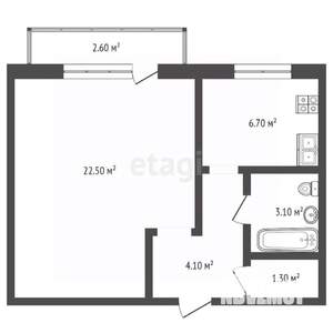1-к квартира, вторичка, 30м2, 3/5 этаж
